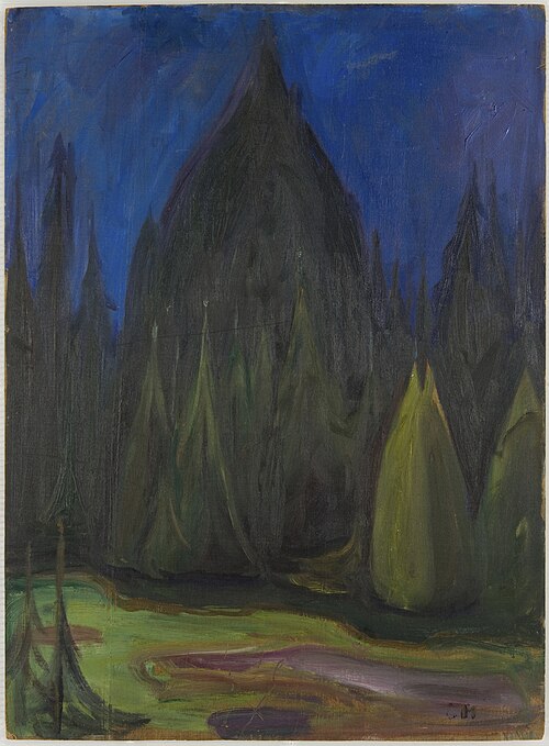 Dark Spruce Forest, 1899, Edvard Munch