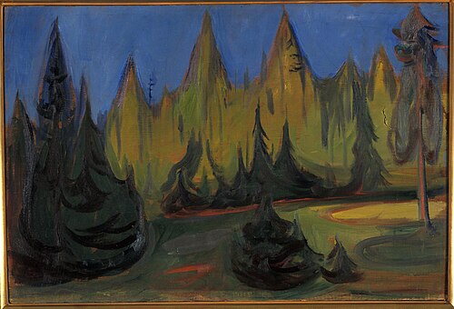 Dark Spruce Forest, 1899, Edvard Munch