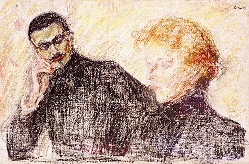 Dark-Haired Man and Red-Haired Woman, 1898, Edvard Munch