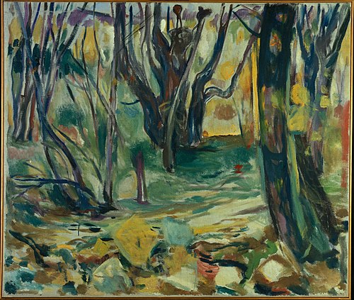 forêt d'ormes en automne, 1919, Edvard Munch