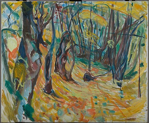 forêt d'ormes en automne, 1919, Edvard Munch