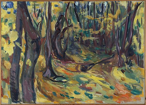 forêt d'ormes en automne, 1919, Edvard Munch