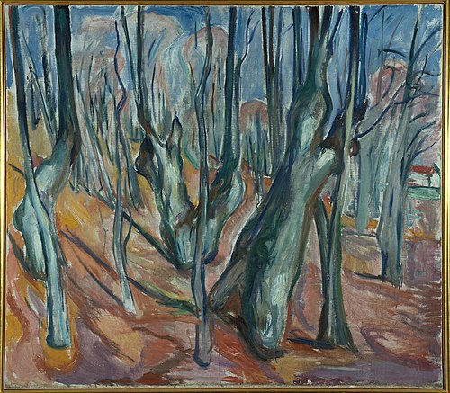 forêt d'ormes au printemps, 1923, Edvard Munch