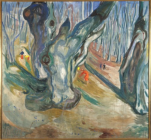 forêt d'ormes au printemps, 1923, Edvard Munch