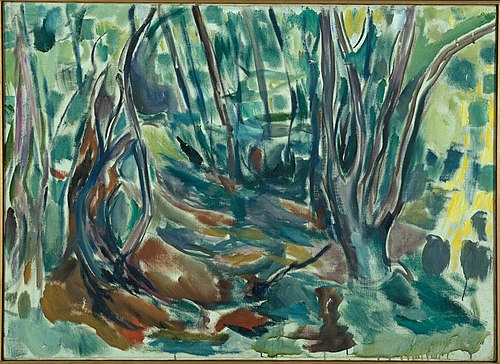 forêt d'ormes en été, 1920, Edvard Munch