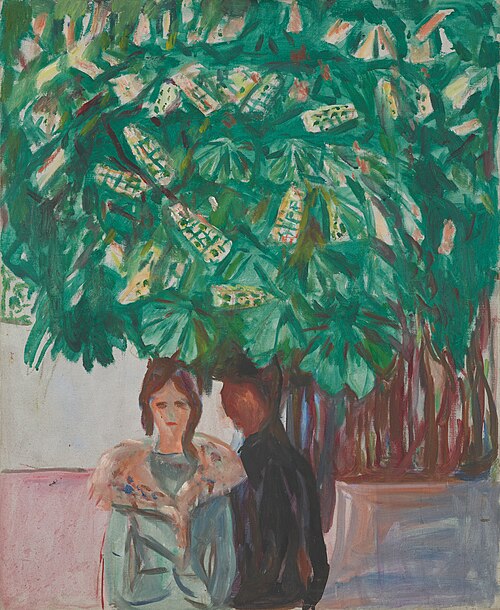 Rencontre sous un châtaignier, 1937, Edvard Munch