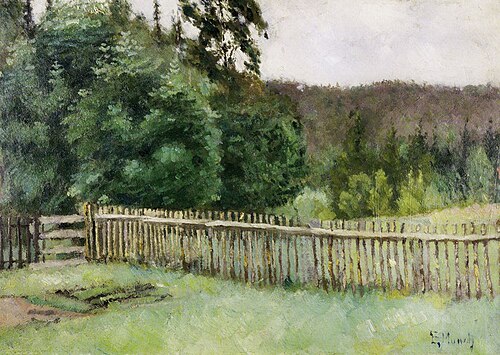 Clôture en forêt, 1884, Edvard Munch