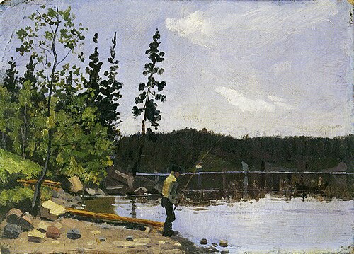 Pêcheur près de l'eau, 1881, Edvard Munch
