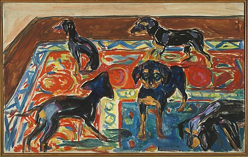 Cinq Chiots sur le tapis, 1919, Edvard Munch