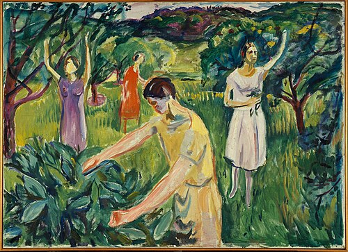Quatre Femmes au jardin, 1926, Edvard Munch