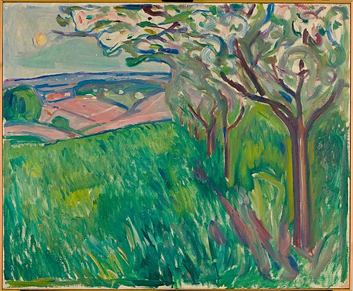 Arbres fruitiers en fleur, 1917, Edvard Munch