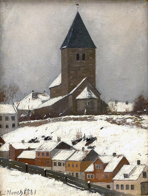 Veille Église d'Aker, 1881, Edvard Munch