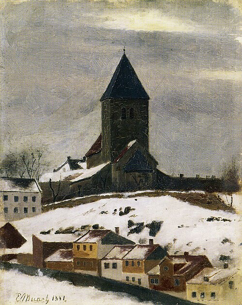 Veille Église d'Aker, 1881, Edvard Munch