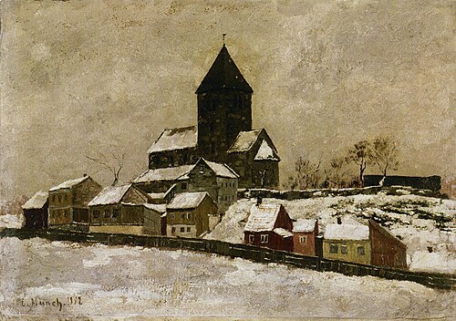 Veille Église d'Aker, 1881, Edvard Munch