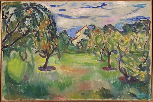 jardin aux pommiers, 1920, Edvard Munch