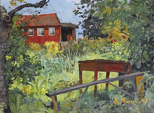 jardin à la maison rouge, 1882, Edvard Munch