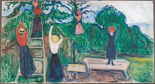 Filles cueillant des fruits (Frise Linde), 1904, Edvard Munch