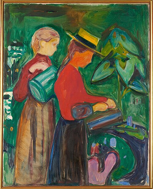 Filles arrosant les fleurs (Frise Linde), 1904, Edvard Munch