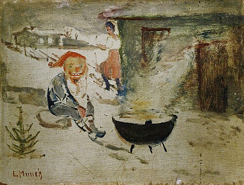 Gobelin au porridge de Noël, 1881, Edvard Munch