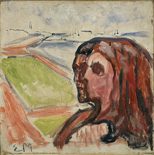 Tête contre tête dans un paysage, 1908, Edvard Munch