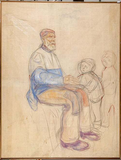 Histoire: étude pour le vieillard et les deux garçons, 1910, Edvard Munch