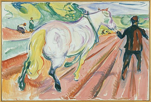 Cheval et Homme dans le champ, 1917, Edvard Munch