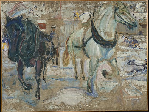 Groupe de chevaux dans la neige, 1921, Edvard Munch