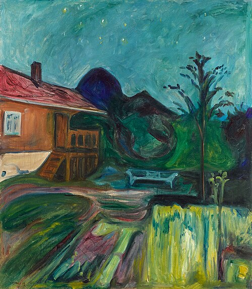 maison dans la nuit d'été, 1902, Edvard Munch