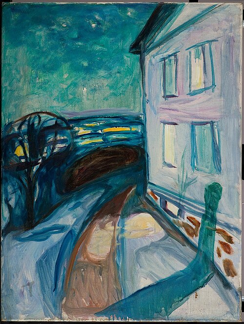 mur de maison au clair de lune, 1922, Edvard Munch