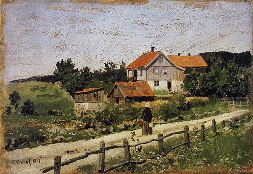 maisons à Maridalen, 1881, Edvard Munch