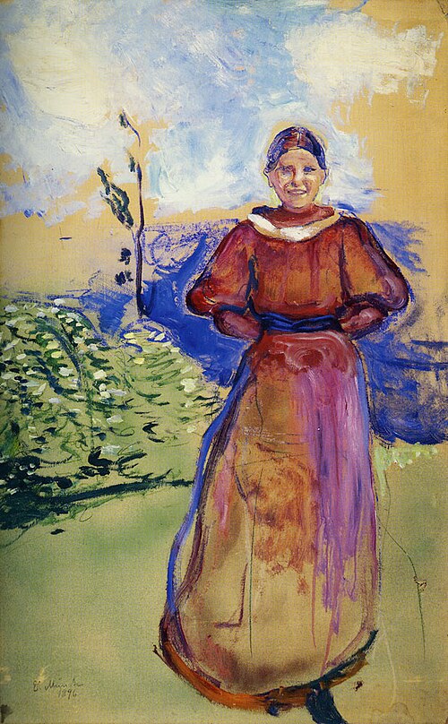 Inger dans une robe rouge, 1896, Edvard Munch
