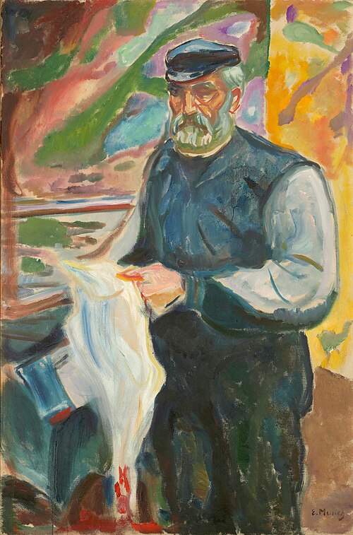Jensen avec un canard mort, 1912, Edvard Munch