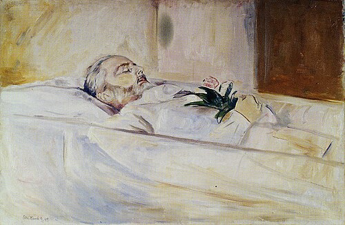 John Hazeland sur son llit de mort, 1889, Edvard Munch