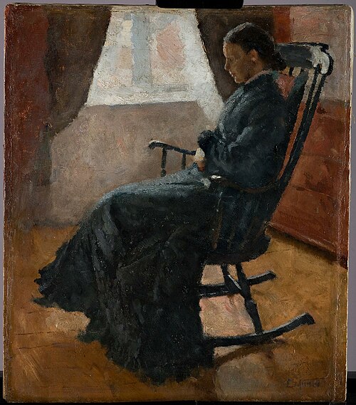 Karen Bjølstad dans un fauteuil à bascule, 1883, Edvard Munch