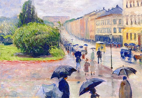 Karl Johan dans la pluie, 1891, Edvard Munch