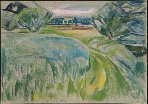 Paysage au champs verts, 1920, Edvard Munch