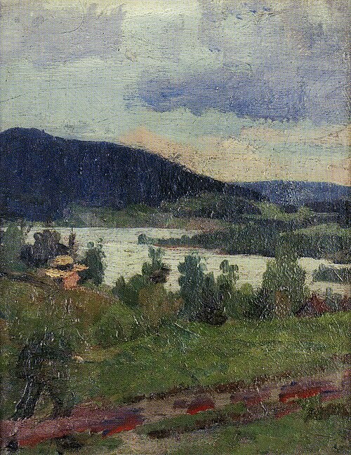 Paysage avec lac et forêt, 1881, Edvard Munch