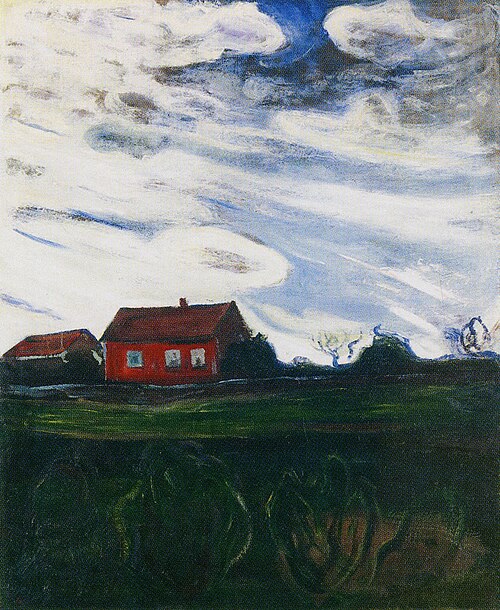 Paysage à la maison rouge, 1902, Edvard Munch