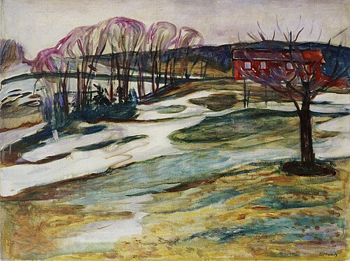 Paysage à la maison rouge, 1925, Edvard Munch