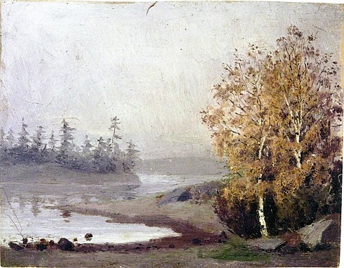 Paysage aux arbres et à l'eau, 1880, Edvard Munch