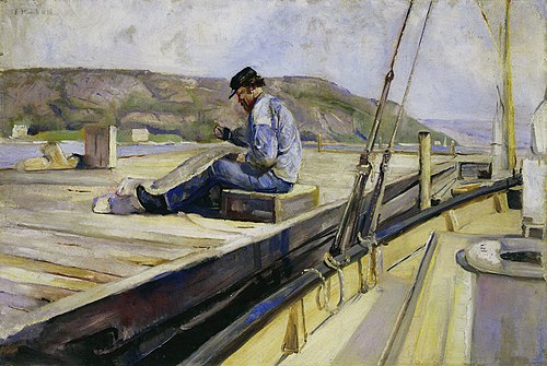 Homme réparant un filet, 1888, Edvard Munch