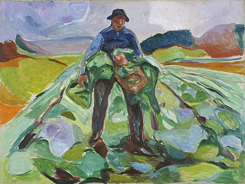 Homme dans le champ de choux, 1916, Edvard Munch