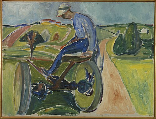 Homme sur la moissonneuse, 1919, Edvard Munch