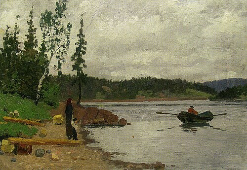 Homme ramant vers la côte, 1881, Edvard Munch