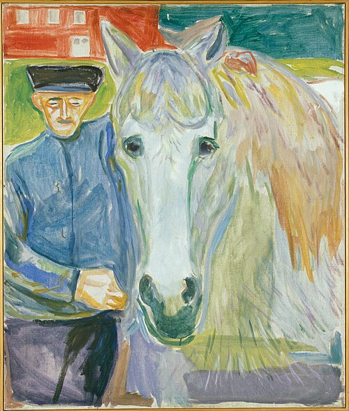 Homme avec un cheval, 1932, Edvard Munch