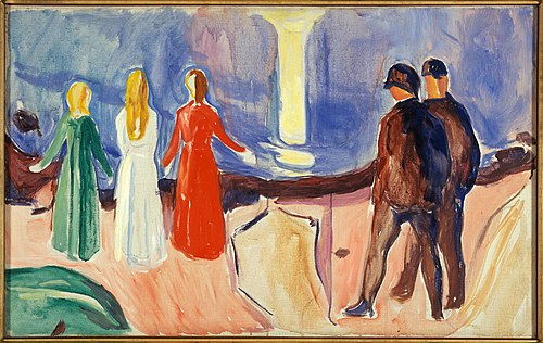 Rencontre sur la plage, 1933, Edvard Munch