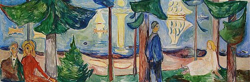 Hommes et Femmes sur la plage (Frise de Freia II), 1922, Edvard Munch