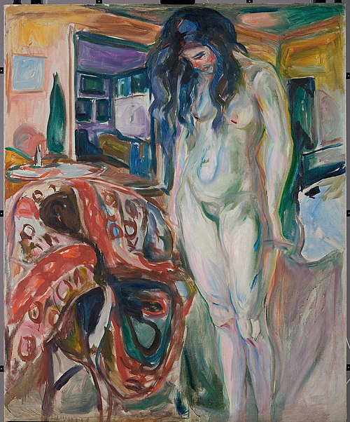 Modèle près de la chaise en osier, 1919, Edvard Munch
