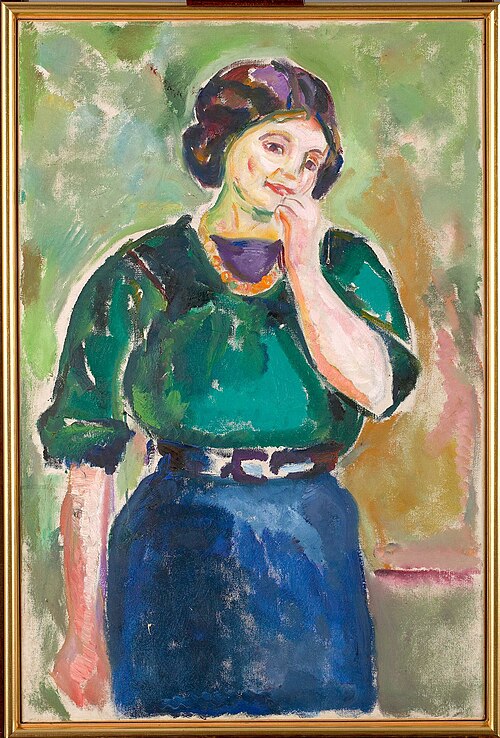 Modèle en vert et bleu, 1912, Edvard Munch