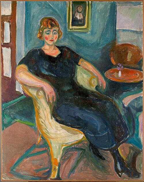 Modèle dans une chaise en osier, 1924, Edvard Munch